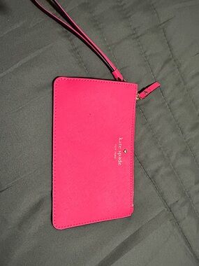 kate spade neon pink wristlet clutch